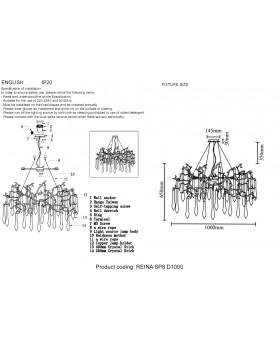 Люстра Crystal Lux REINA SP8 D1000 SILVER PATINA-foto2