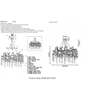 Люстра Crystal Lux REINA SP8 D1000 SILVER PATINA-foto2