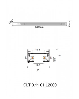 Шинопровод однофазный с питанием и заглушкой Crystal Lux CLT 0.11 01 L2000 BL-foto2