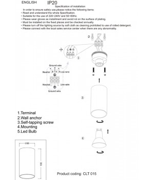 Светильник потолочный Crystal Lux CLT 015C BL-foto2