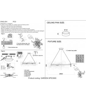 Люстра Crystal Lux GARDEN SP9 D800 GOLD-foto3