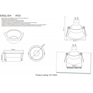 Светильник встраиваемый Crystal Lux CLT 052C WH-CH-foto4