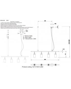 Светильник потолочный Crystal Lux CLT 015C4 L800 BL-GO-foto4