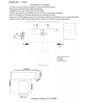 Светильник потолочный Crystal Lux CLT 018W1 WH-foto2
