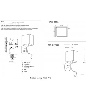 Бра Crystal Lux PACO AP2 CHROME/WHITE-foto3