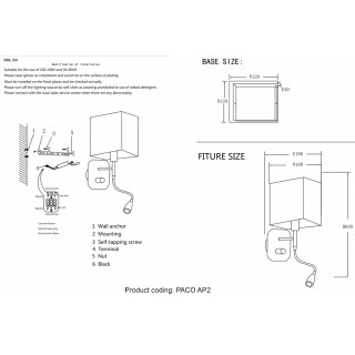 Бра Crystal Lux PACO AP2 CHROME/WHITE-foto3