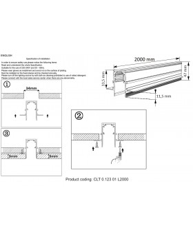 Шинопровод магнитный встраиваемый Crystal Lux CLT 0.123 01 L2000 WH-foto2