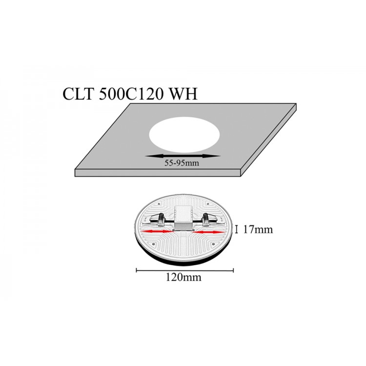 Светильник встраиваемый Crystal Lux CLT 500C120 WH 3000K