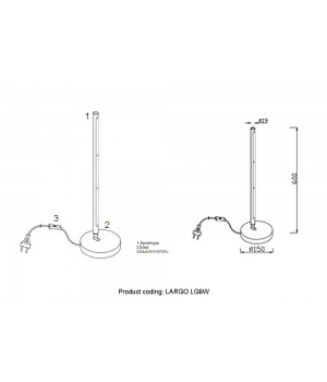 Настольная лампа Crystal Lux LARGO LG9W BLACK-foto3