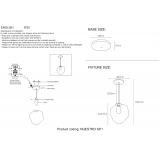 Светильник подвесной Crystal Lux NUESTRO SP1 GOLD/RED-foto2