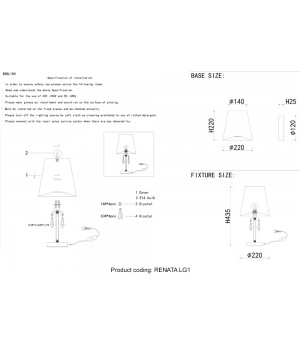 Настольная лампа Crystal Lux RENATA LG1 GOLD-foto5