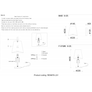 Настольная лампа Crystal Lux RENATA LG1 GOLD-foto5
