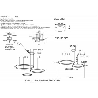 Люстра Crystal Lux MANZANA SP67W LED BLACK-foto4