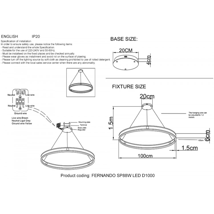 Люстра Crystal Lux FORTUNA SP88W LED D1000 GOLD