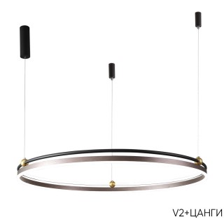 Люстра Crystal Lux FERNANDO SP88W LED COFFEE/BLACK-foto2