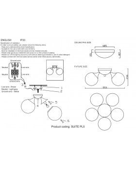 Люстра Crystal Lux SUITE PL5 BRONZE-foto3