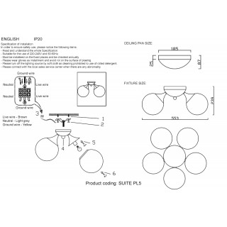 Люстра Crystal Lux SUITE PL5 BRONZE-foto3