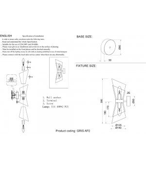 Бра Crystal Lux GRIS AP2 CHROME-foto5