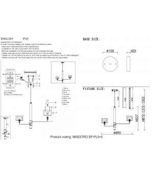 Люстры Crystal Lux MAESTRO SP-PL5+5 GOLD-foto3