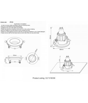 Светильник встраиваемый Crystal Lux CLT 019C90 BL-foto3