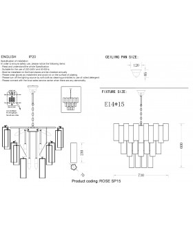 Люстра Crystal Lux ROSE SP15 BRASS-foto3
