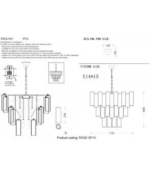 Люстра Crystal Lux ROSE SP15 BRASS-foto3