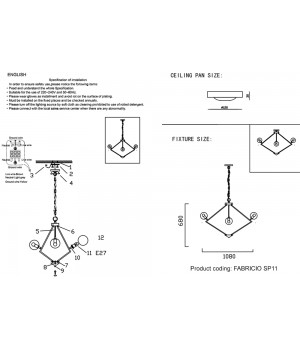 Люстра Crystal Lux FABRICIO SP11 CHROME/TRANSPARENTE-foto5