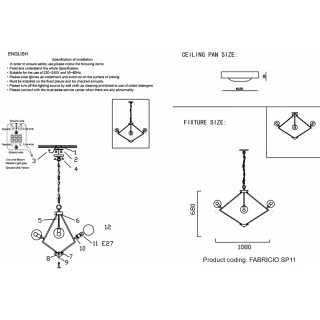 Люстра Crystal Lux FABRICIO SP11 CHROME/TRANSPARENTE-foto5