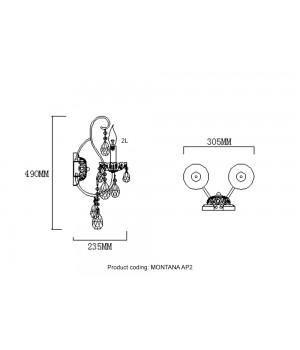 Бра Crystal Lux MONTANA AP2-foto3
