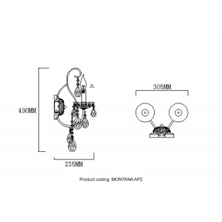 Бра Crystal Lux MONTANA AP2-foto3