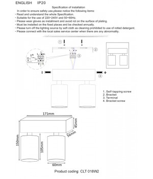Светильник потолочный Crystal Lux CLT 018W2 WH-foto2