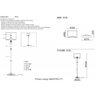 Торшеры Crystal Lux MAESTRO PT1 CHROME-foto3