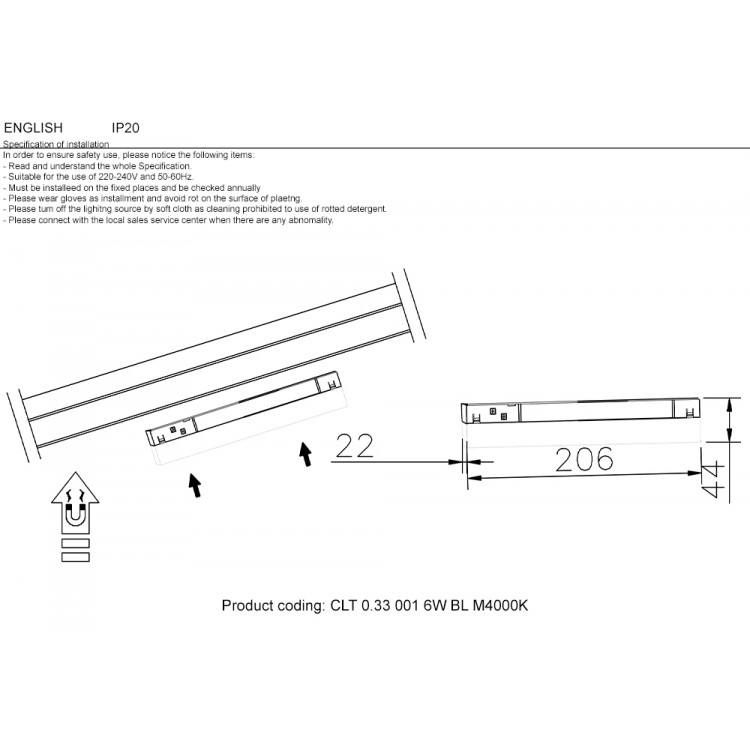 Светильник трековый магнитный Crystal Lux CLT 0.33 001 6W BL M4000K