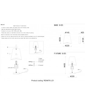 Настольная лампа Crystal Lux RENATA LG1 SILVER-foto5