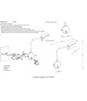 Бра Crystal Lux CLT 214W BL-foto5