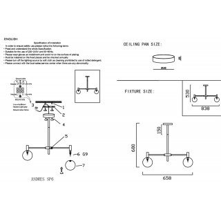 Люстра Crystal Lux ANDRES SP6 BRONZE/TRANSPARENTE-foto5