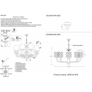 Люстра Crystal Lux GRACIA SP8 GOLD-foto5