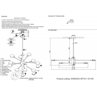 Люстра Crystal Lux GORACIO SP10+1 D1100 CHROME-foto3