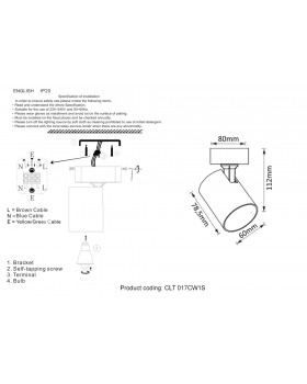 Светильник потолочный Crystal Lux CLT 017CW1S WH-foto2