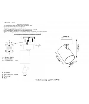 Светильник потолочный Crystal Lux CLT 017CW1S WH-foto2