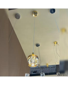 Светильник подвесной Crystal Lux BOX SP1 GOLD/AMBER-foto4