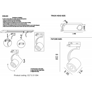 Cветильник трековый однофазный Crystal Lux CLT 0.31 004 WH-foto2