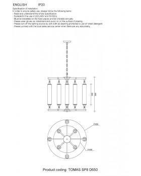 Люстра Crystal Lux TOMAS SP8 D650 CHROME-foto2