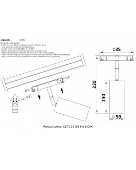 Светильник трековый магнитный Crystal Lux CLT 0.33 003 12W BL 3000K-foto2
