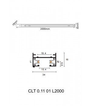 Шинопровод однофазный с питанием и заглушкой Crystal Lux CLT 0.11 01 L2000 WH-foto3