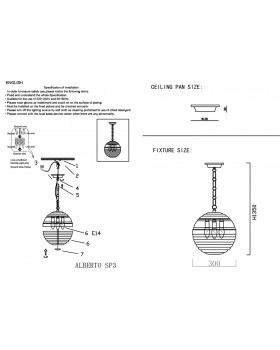 Светильник подвесной Crystal Lux ALBERTO SP3 BRONZE/TRANSPARENTE-foto5
