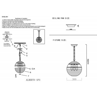 Светильник подвесной Crystal Lux ALBERTO SP3 BRONZE/TRANSPARENTE-foto5