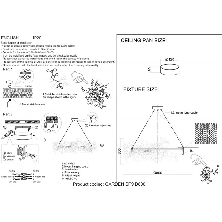 Люстра Crystal Lux GARDEN SP9 D800 CHROME