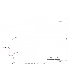 Торшер Crystal Lux LARGO PT25W BLACK-foto3