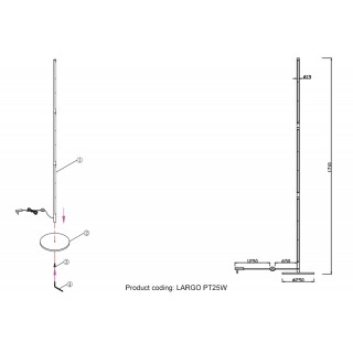 Торшер Crystal Lux LARGO PT25W BLACK-foto3